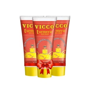 Vicco Turmeric Skin Cream With Turmeric and Sandalwood Oil,Pack of 3 | 50gm - Picture 1 of 6