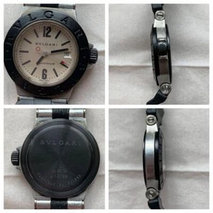 BVLGARI Aluminum AL29TA Black belt White Quartz Case Diameter Wrist Watch - Picture 1 of 3