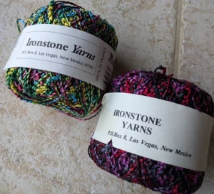 2 Balls Ironstone Yarns Monet Rayon DK colors 11 & 14 jewel tone colors slubby - Picture 1 of 9