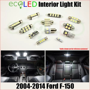Fits 2004-2014 Ford F-150 WHITE LED Interior Light Replacement Package Kit 11 PC - Picture 1 of 12