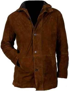 Men's Tradition Western Jacket Cowboy Suede Leather Native American Coat Jacket - Picture 1 of 5