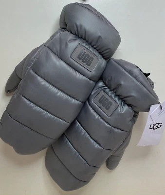 UGG Puff Yeah All Weather Logo Warm Mittens in Silver Gray Women's size L / XL - Image 1 of 3