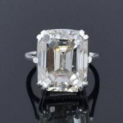 RARO 11,90 quilates esmeralda corte blanco tratado diamante plata de ley 925 - Imagen 1 de 4