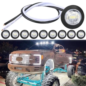 Luces de señalización laterales LED redondas blancas ahumadas de 3/4" para remolque de camioneta Ford F-150 10x - Imagen 1 de 11