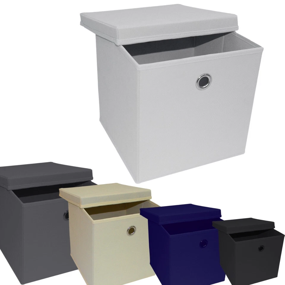 Foldable Fabric Storage Cube Boxes with Lid Drawer Toy/Book Organiser DIY - Image 1 of 1