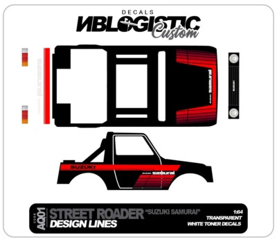 Calcomanía universal STREET ROADER SUZUKI SAMURAI TRACKER para hot wheels escala 1/64 5 Foto 1 de 3