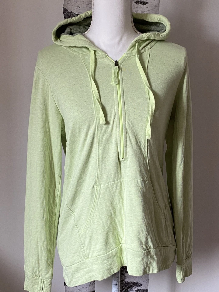 Sudadera con Capucha Pullover Lucy Para Mujer 1/2 Cremallera Verde Neón Talla Mediana Foto 1 de 4