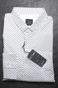 Armani Exchange A|X Men Signature Logo Slim Fit Stretch Cotton Fashion Shirt S - Picture 1 of 9