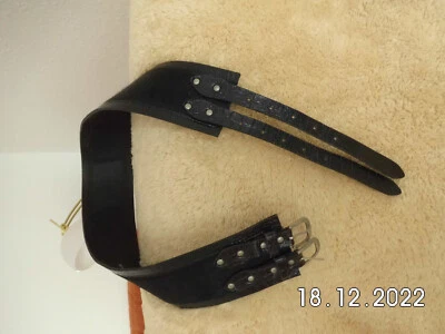 Gürtel*Echtleder*m.ECHT-FELL*selten!=Form+Design*2x-Verschluß*Schwarz*breit*89cm - Bild 1 von 4