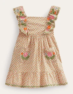 NWT Mini Boden Embroidered Pinafore Dress - Picture 1 of 19