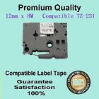 5 Tz-231 Laminated Label Tape For Brother P-touch Bk On White 12mm Pt1280 Pt1290