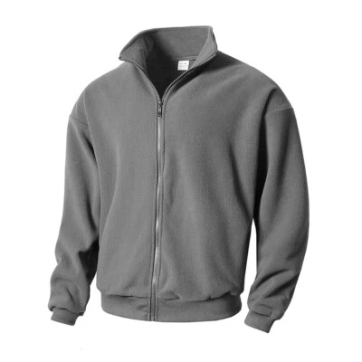 Mens Classic Full Zip Micro Fleece Jacket Casual Work Wear Sports Sweatshirt Top - Image 1 of 4