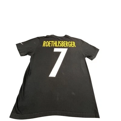 Camiseta Nike Pittsburgh Steelers NFL masculina grande preta Ben Roethlisberger #7 - Imagem 1 de 4