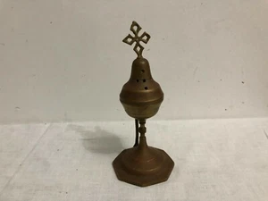 ANTIQUE VINTAGE INCENSE BURNER RELIGION SPIRITUALITY CHRISTIANITY ORTHODOX CROSS - Picture 1 of 9