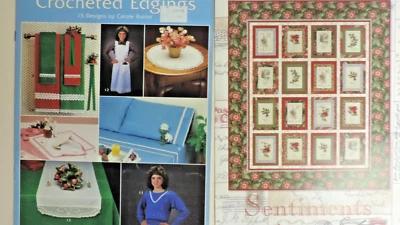 Holiday/Christmas/Everyday Quilt/Crochet Edging Projects 2 Leaflet Lot - Image 1 of 4