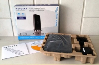 NETGEAR DGN3500B-100GRS 300 Mbps 4-Port 1000 Mbps Funk Router - Bild 1 von 4