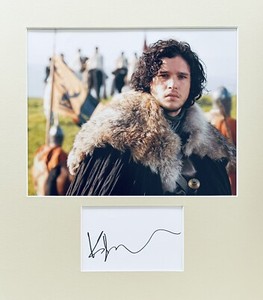 Kit Harrington HAND SIGNED 6x4 White Card & 10x8 GAME OF THRONES Photograph COA
