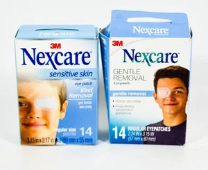 2 Nexcare 3M Eye Patch 14 count 3.15" x 2.17" Size Regular Kind Removal - Picture 1 of 3
