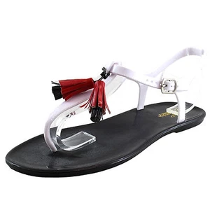 Nuevos zapatos para mujer moda jalea sandalias t correa puntera abierta informal verano negro - Imagen 1 de 1
