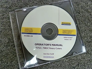 New Holland 757GC & 758GC Rotary Cutter Owner Operator Maintenance Manual CD - Picture 1 of 1