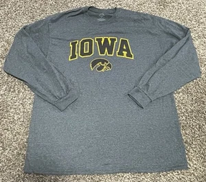 Iowa Hawkeyes Elite Fan Long Sleeve Shirt Size XL Gray Cotton - Picture 1 of 3