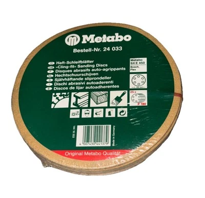 "PAQUETE DE 25 discos de lijado de 6"" 6 agujeros gancho bucle lijadora papel de lija orbital P 180" Foto 1 de 2