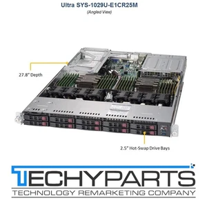 Supermicro SYS-1029U-E1CR25M X11DPU 2x Intel Xeon Gold 5120 192GB RAM 1U Server - Picture 1 of 3