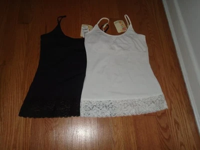 Energie 2 Lace Trimmed Camis W/ Built In Shelf Bra SZ LG New With Tags - Image 1 of 2