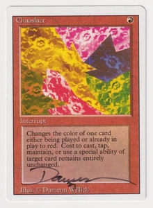Signed Chaoslace MP Revised Edition Artist Dameon Willich MTG Magic Misprint EDH - Picture 1 of 3