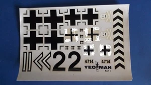 Yeoman Large Scale Luftwaffe Insignia World War II Vintage 70's Decal Sheet - Picture 1 of 6