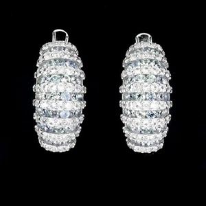 925 Sterling Silver Earrings Sapphire Round Diamond Cut Topaz Gemstone Jewelry - Picture 1 of 13
