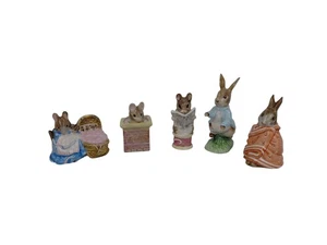 Beatrix Potter Frederick Warne England Figurines Peter Rabbit Royal Albert 80's  - Picture 1 of 16