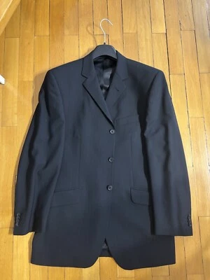 Traje Tg Prince Oliver Azul Rayas Super 100 Lana Merino Fina 2 Piezas 40R 50 Foto 1 de 4