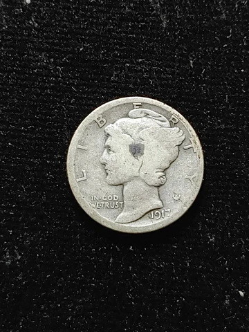 1917 D G Mercury Dime.                                                      T502 Cover
