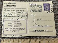 WW2 Hand-written 1944 Nazi Hitler Propaganda Postcard from Darmstadt Germany