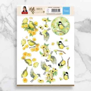 Couture 3D Diecut Decoupage A4 Pushout Kit Birds & Flowers - Yellow Birds - Bild 1 von 1