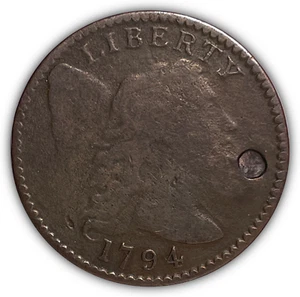 1794 Head of 1795 Liberty Cap Large Cent Very Fine VF Coin, Details #10737 - Picture 1 of 3