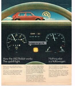 1982 VW Volkswagen RABBIT Red 4-door Dash View VINTAGE Print Ad