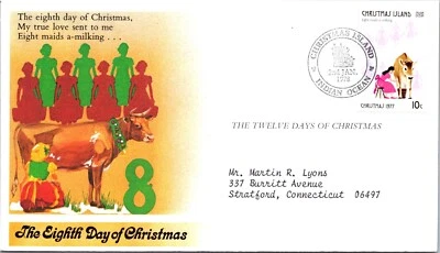 Christmas Island 1978 FDC - 8th Day Of Christmas - Indian Ocean - J8920 - Image 1 of 2
