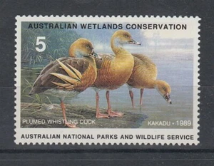 AUSTRALIA 1989 $5 WETLANDS CONSERVATION REVENUE STAMP DUCK (ID:133/D46242) - Picture 1 of 1
