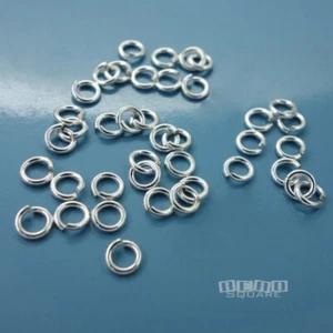 40 conectores de anillo de salto abierto de plata esterlina maciza de 4 mm x 0,8 mm (calibre 20) #33406 - Imagen 1 de 2