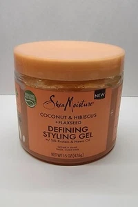 Shea Moisture Coconut & Hibiscus+Flaxseed Defining Styling Gel Thick, Curly Hair - Picture 1 of 3