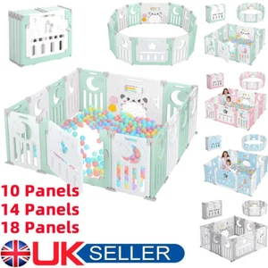 14 18 Panels Foldable Baby Playpen Kids Child Indoor Safety Activity Center Toy - Picture 1 of 49