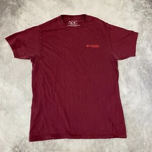 Columbia Mens M Red PHG Buck Print Short Sleeve T Shirt