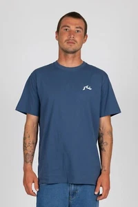 RUSTY - Mens Baseline T-Shirt - Navy - Casual Beach/Summer Short Sleeve Tee - Picture 1 of 2