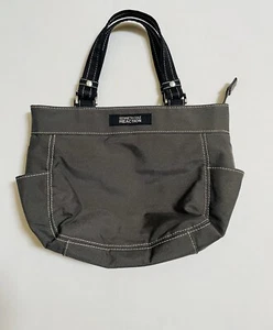 Kenneth Cole Reaction Gray Tote Handbag Canvas with Stitching Zip Close - Picture 1 of 11