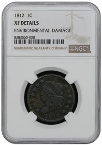 1812 Large Cent Classic Head NGC XF - Picture 1 of 2
