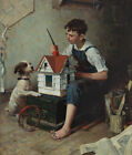 high quality oil painting handpainted on canvas "Painting the little House"