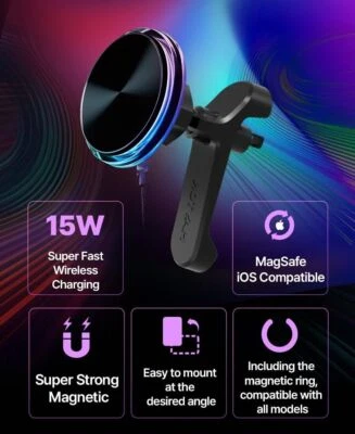 Soporte para coche MagSafe, montaje para iPhone Apple en coche con MagSafe, cargador de montaje para coche Foto 1 de 4