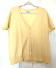 D&Co Cardigan Sweater Short Sleeve V Neck Yellow Size Womens L